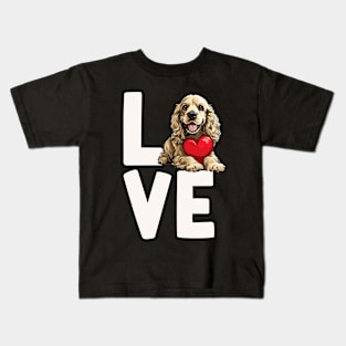 Love Cocker Spaniel Kids T-Shirt